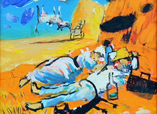 Mohammed Al mahdi - 1-Greetings-to-Van-Gogh,-Acrylic-on-canvas,-26x26cm,2016