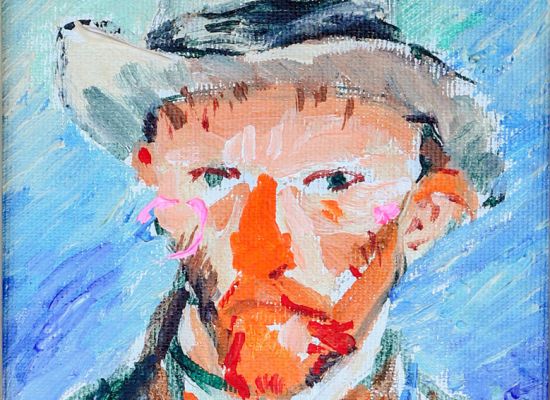 Mohammed Al mahdi - Van-Gogh, acrylic on canvas, 15x11cm, 2018