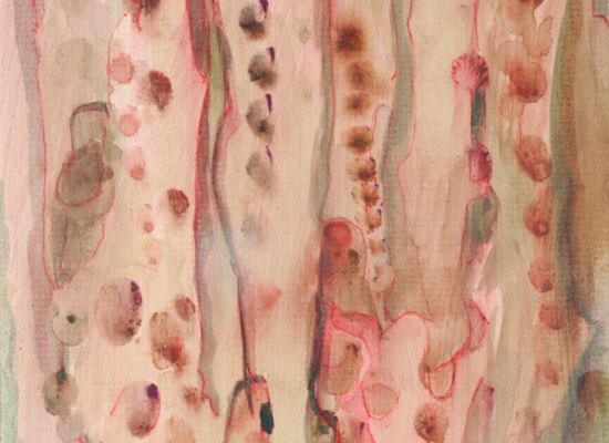 The Bleeding Trees (Gifted to the Mar tyr Abeer Al Janabi) | Water Color & Ink on Museum Board | 21.5x49cm | 2010