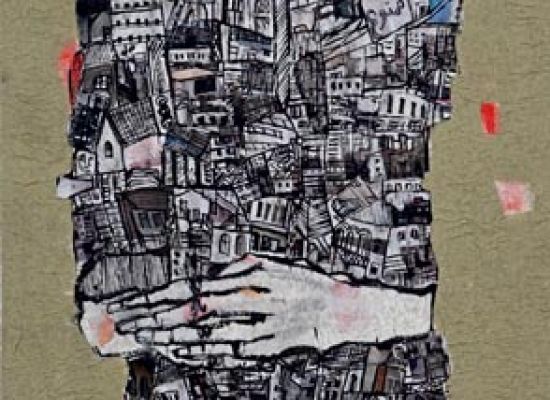 Portrait of my city 2, Mixed Media, and Collage on Canvas, 170x50cm, 2010