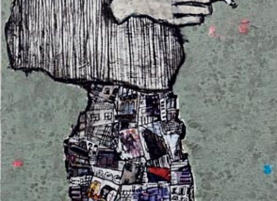 Portrait of my city 1, Mixed Media, and Collage on Canvas, 170x50cm, 2010