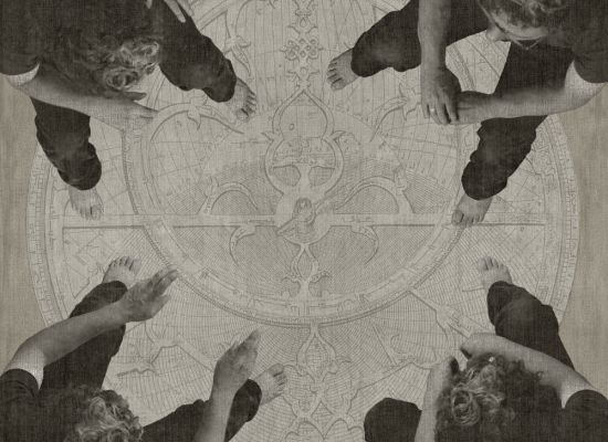 Four Directions | 132x132cm | Mixed media on Chinese paper on canvas | 2011