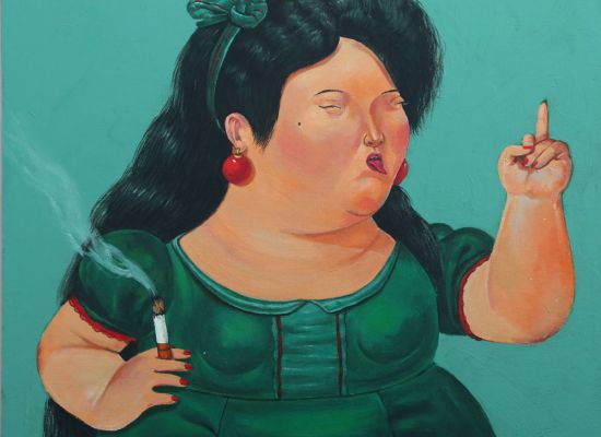 THE SMOKER Acrylic On Canvas, 50x50cm, 2019