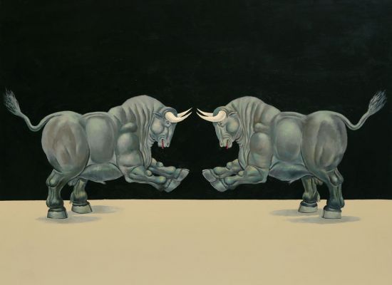 LET THEM FIGHT Acrylic On Canvas, 102x127cm, 2019