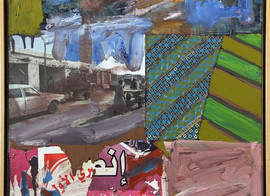 Suakin 04 45 x 45 cm, Oil, Collage and Printing Ink on Wood, 2014