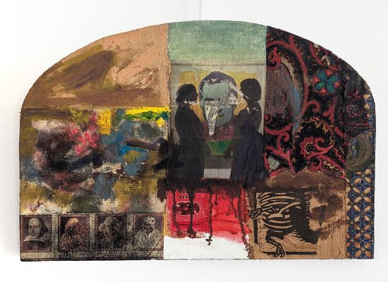 WHAT WOULD VAN GOGH SAY 33 x 45.5 cm, Oil, Collage and Printing Ink on Wood, 2014