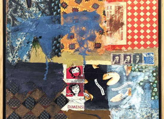 CHECKERS   26 x 30 cm, Oil and Collage on Wood, 2014