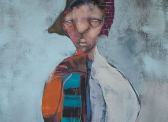 Mohammad Tamimi, Untitled 6 Acrylic on Canvas 175x85 cm 2014