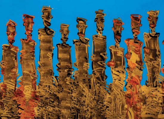 ?Figures in Letters 3 | 200 x 100 cm , Mixed Media, 2011