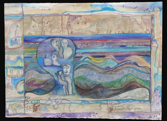 The Migration of theThree Sisters No.1 (The Sorrow ofTwo Rivers) Mixed Media & Water Color on Handmade Paper | 75x56cm | 2010