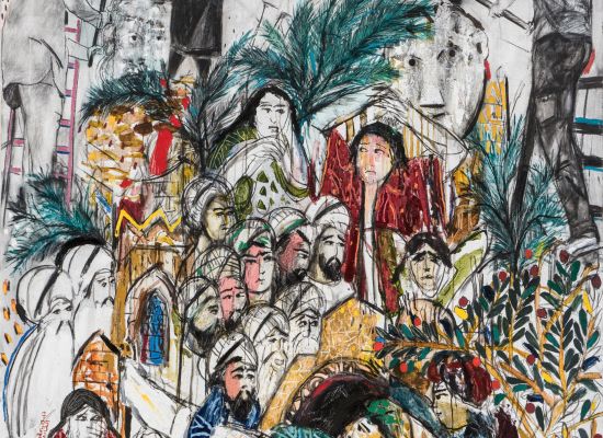 Abed-Alkadiri,-The-Funeral--Oil-and-Charcoal-on-canvas,199-x-159,-2015-2...