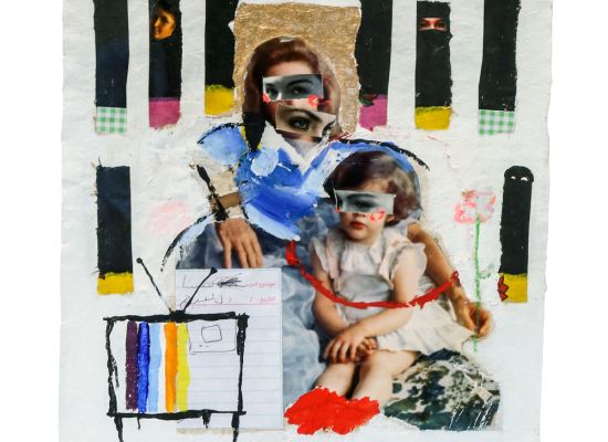 MOHAMMED ALMAHDI - Mother looked, 32x32 cm, Mixed media on paper, 2016