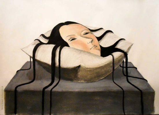 Annie-Kurkdjian,-Girl-sleeping-pastel-on-paper,-30x-42cm,-2018