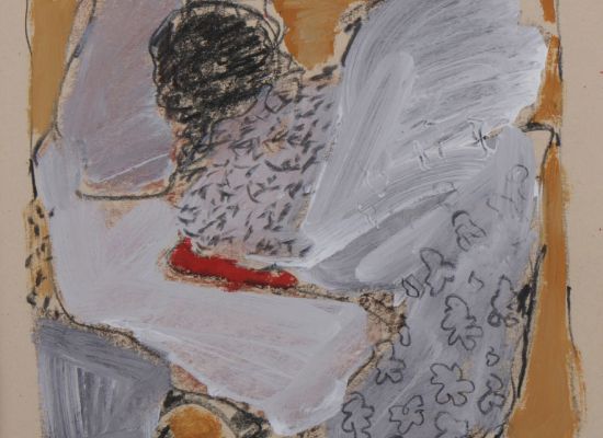 Biomorphic-sketch-1.-1997.-Gouache,-watercolour-and-charcoal-on-paper,-25x25-cm