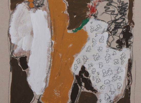  Rashed Al-Khalifa | Biomorphic sketch 2 | Gouache, watercolour and charcoal on paper | 25x25 cm |1997