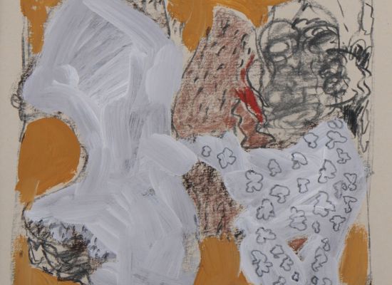  Rashed Al-Khalifa | Biomorphic sketch 3 | Gouache, watercolour and charcoal on paper | 25x25 cm |1997