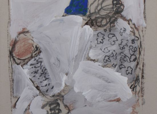  Rashed Al-Khalifa | Biomorphic sketch 4 | Gouache, watercolour and charcoal on paper | 25x25 cm |1997