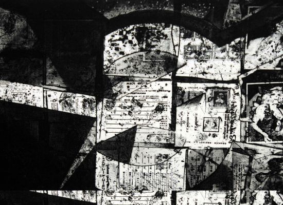 Collage-with-Singers,A.P-(15),44.5x60-cm,etching,aquatint,phototransfer,1975