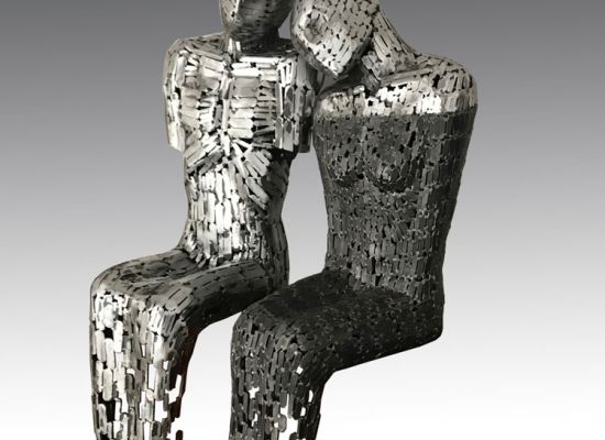 Jamal AlYousif - Couple, 127x75x40cm, Recycled Metal, 2018