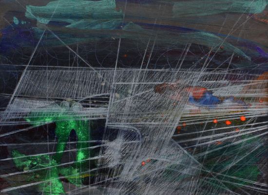 Olivier Moriette - E9,Acrylic-&colored;-pencil-on-paper,cavas,60x60cm,2012