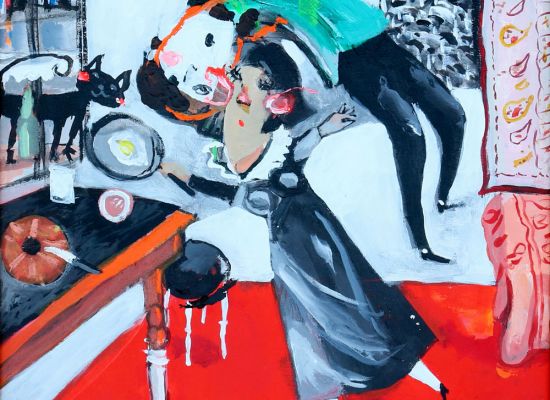 Mohammed Al mahdi - Greetings to Chagall, Acrylic on canvas, 29x29cm, 2017