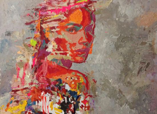 Cloudy Day | 121x121 cm | Oil & mixed media on canvas 