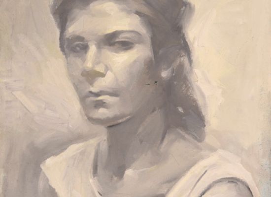 Hanaa Malallah, Self-Portrait, 1988, Oil on canvas, 46 x 38cm