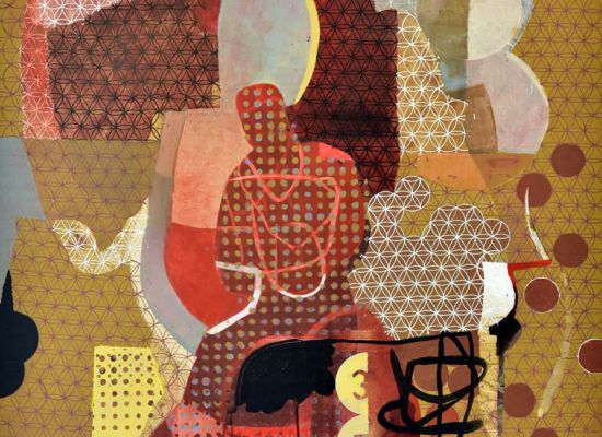 Horses and Riders Acrylic and indian ink on canvas 120x100cm 2014-15