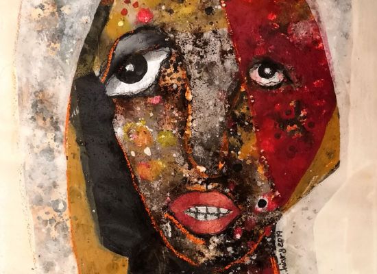 Hilda-Hiary,-Portrait-I,-41x32cm,-Coffee-ink-on-paper,-2019