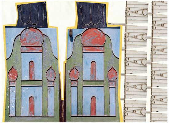 Title: Composition 68 Project: Metal Doors of Arabia Medium: Photomontage - Archival Print on Hahnemuhle Fine Art Paper Dimensions (h x w): 24cm x 30cm Year: 2024