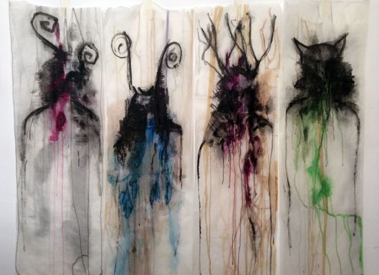 Jehan Saleh,150x45cm,MIxed Media on paper,2014