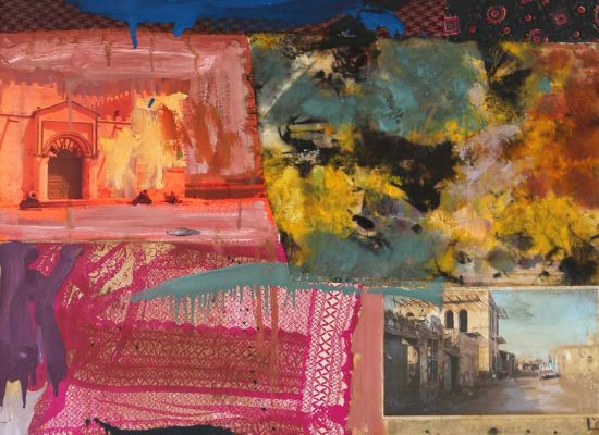 Suakin, Oil and collage on canvas, 141 x 77cm, 2015
