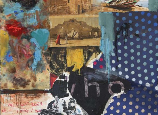 Suakin, Oil and collage on canvas,96.5 x 96.5cm, 2015