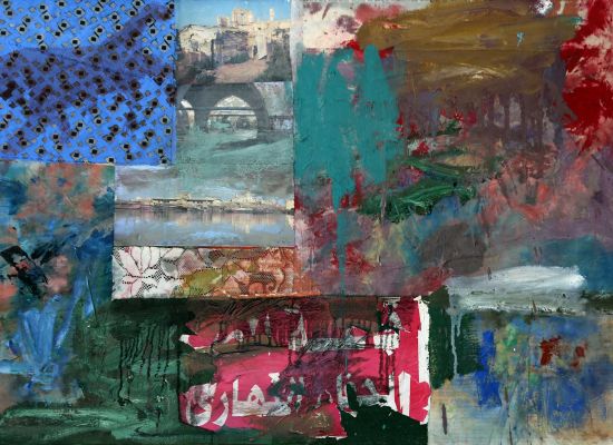 Suakin, Oil and collage on board canvas, 61 x 91.5cm, 2015