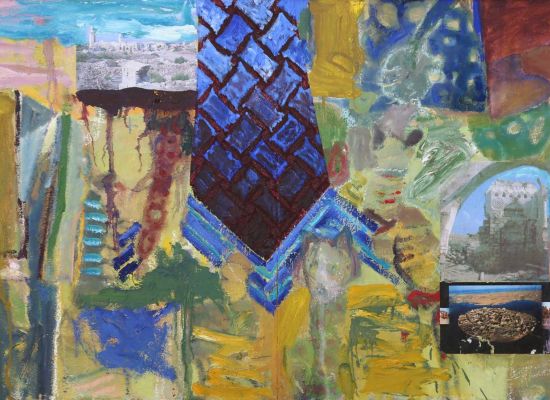 Suakin, Oil and collage on canvas, 76x122cm, 2015