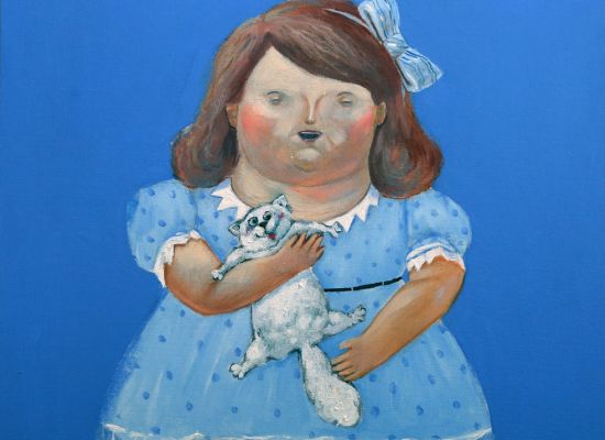 The girl and the cat, Acrylic On Canvas, 50 x50cm2019