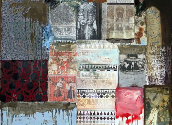 Al Hamra 2, Paris | Oil and collage on canvas | 120x120cm | 2009