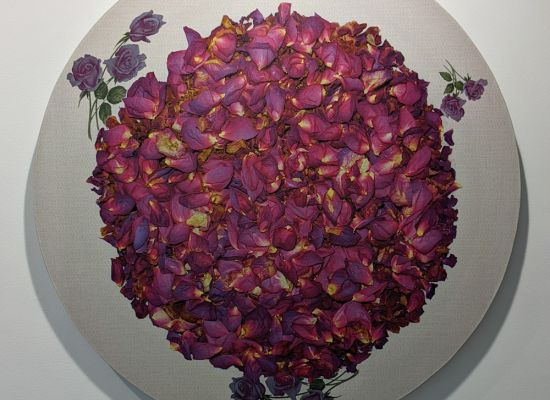 Nazar Yahya / Energy, 1 - 2 - 3, 122 x 122cm, Mixed media on rice paper on canvas, 2012