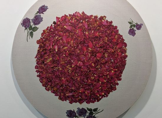 Nazar Yahya / Energy, 1 - 2 - 3, 122 x 122cm, Mixed media on rice paper on canvas, 2012