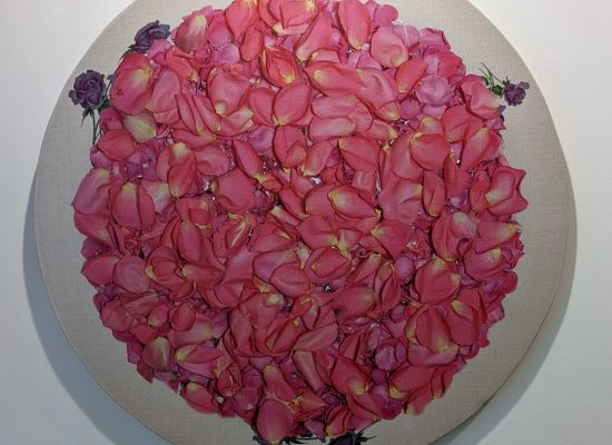 Nazar Yahya / Energy, 1 - 2 - 3, 122 x 122cm, Mixed media on rice paper on canvas, 2012