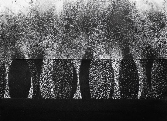 Resmi Al Kafaji, Daytime  Indian Ink And Intervention On Paper  150 X 55 Cm  2015