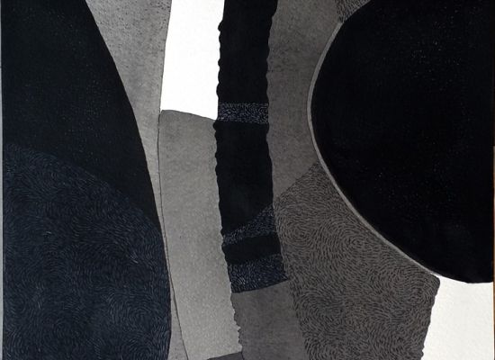 Resmi Al Kafaji, Untitled  Acrylic And Intervention On Paper  75 X 55 Cm  2015