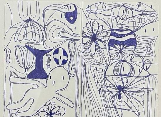 Salman Alnajem-Hades is good (sketch), 14cmx18cm, Ink on paper , 2024