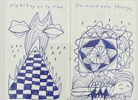 Salman Alnajem-Hades is good (sketch), 14cmx18cm, Ink on paper , 2024