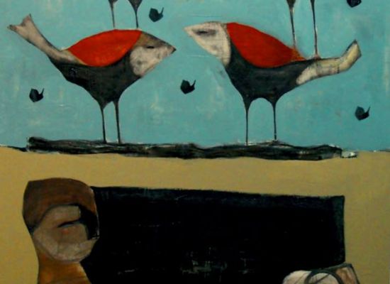 Semaan Khawam, Mixed media on canvas, 180x120 cm, 2014