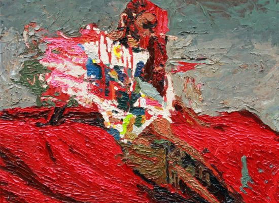 Silent Red | Oil & mixed media on canvas | 111x87cm | 2014