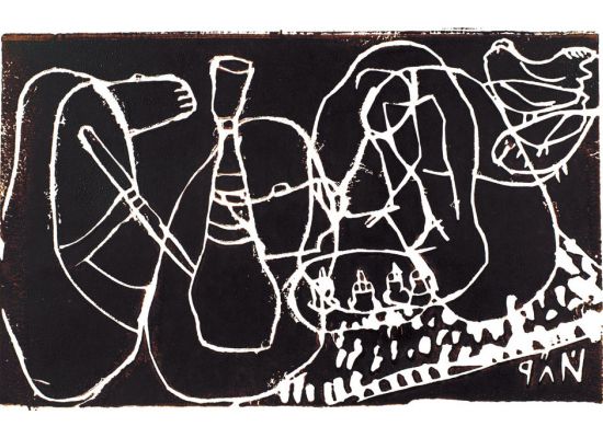 Converstations,Linocut, 1998