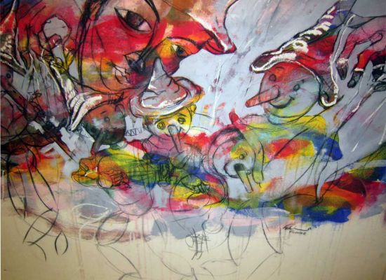 Untitled,163x219cm,Acrylic-on-canvas,2014