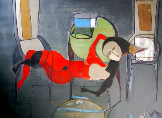 Semaan Khawam Waiting in the Autumn Room 125x140 cm 2014