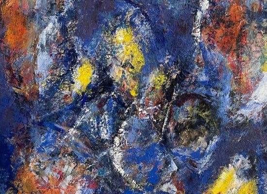 Mohammed Taqi-Cosmic whispers, 40x30cm, Acrylic on canvas, 2022